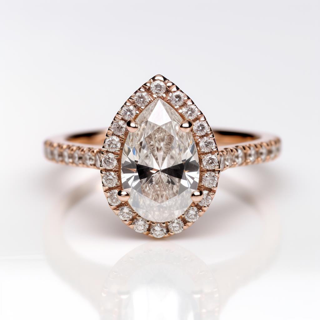 Pear Cut Halo Diamond Engagement Ring Lydia _image2