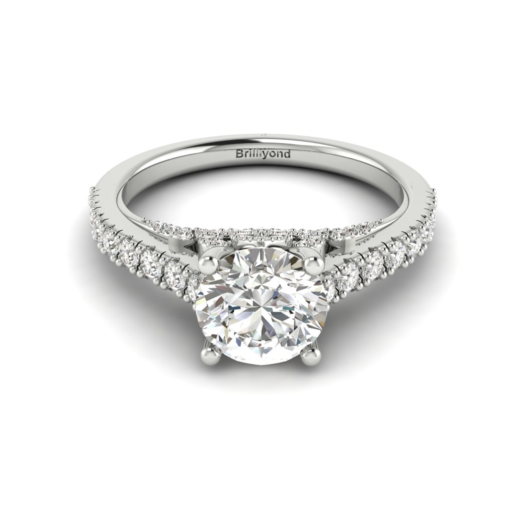 White Gold Brilliant Cut Diamond Engagement Ring Vera
