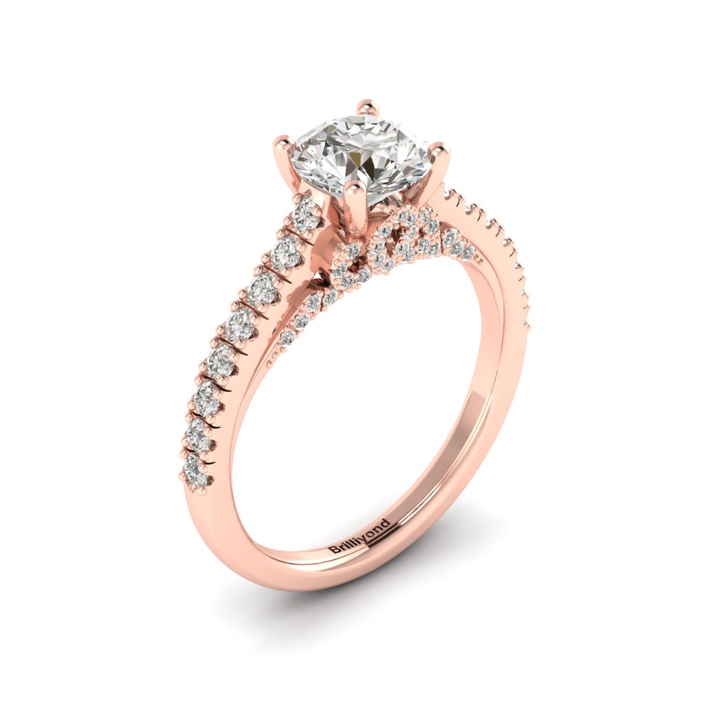 Rose Gold Brilliant Cut Diamond Engagement Ring Vera