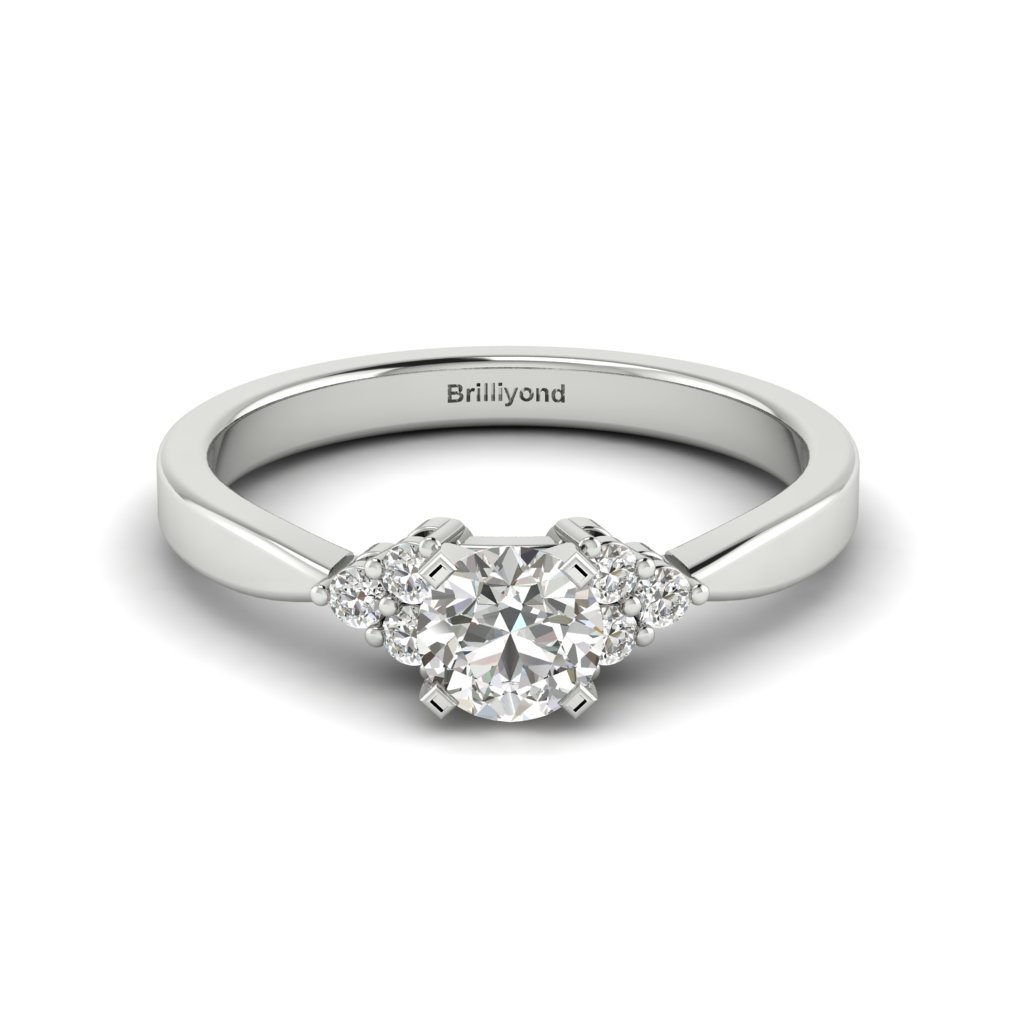 White Gold Brilliant Cut Diamond Engagement Ring Jasmine