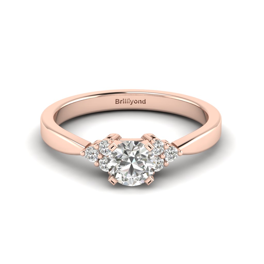 Rose Gold Brilliant Cut Diamond Engagement Ring Jasmine