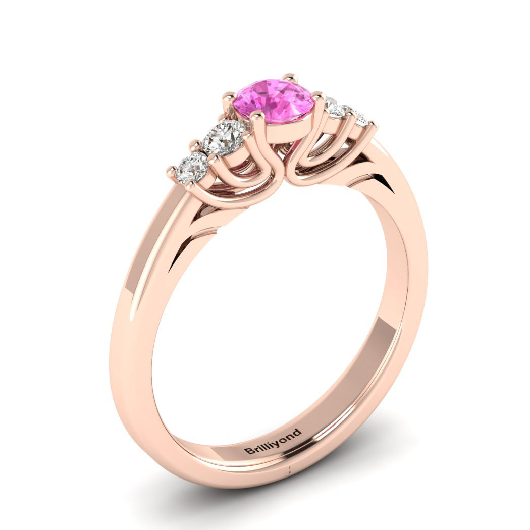 Claddagh Pink Sapphire Engagement Ring in Rose Gold