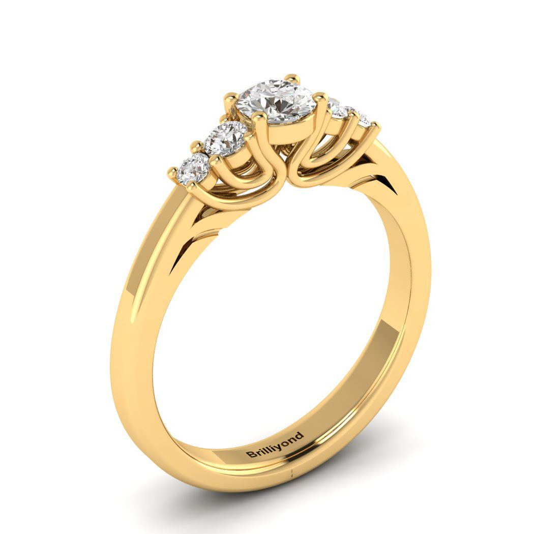 Claddagh Diamond Engagement Ring in Yellow Gold