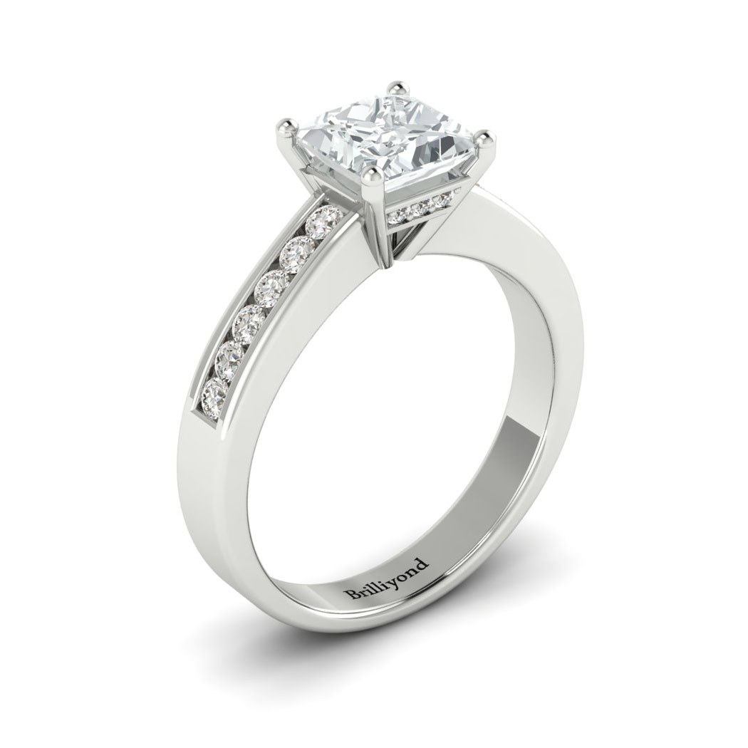 Diamond White Gold Princess Cut Engagement Ring Pharos_image5