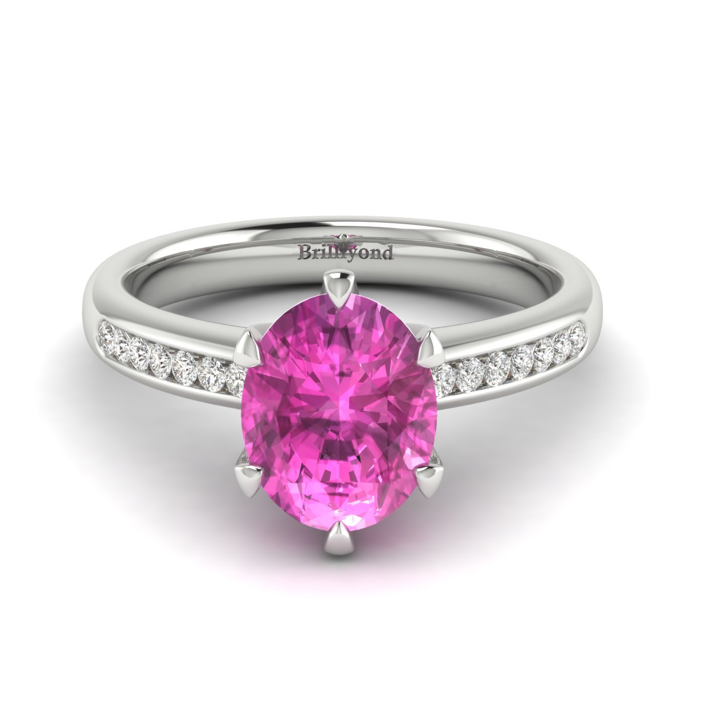 Pink Sapphire Engagement Ring Nymph White Gold Oval