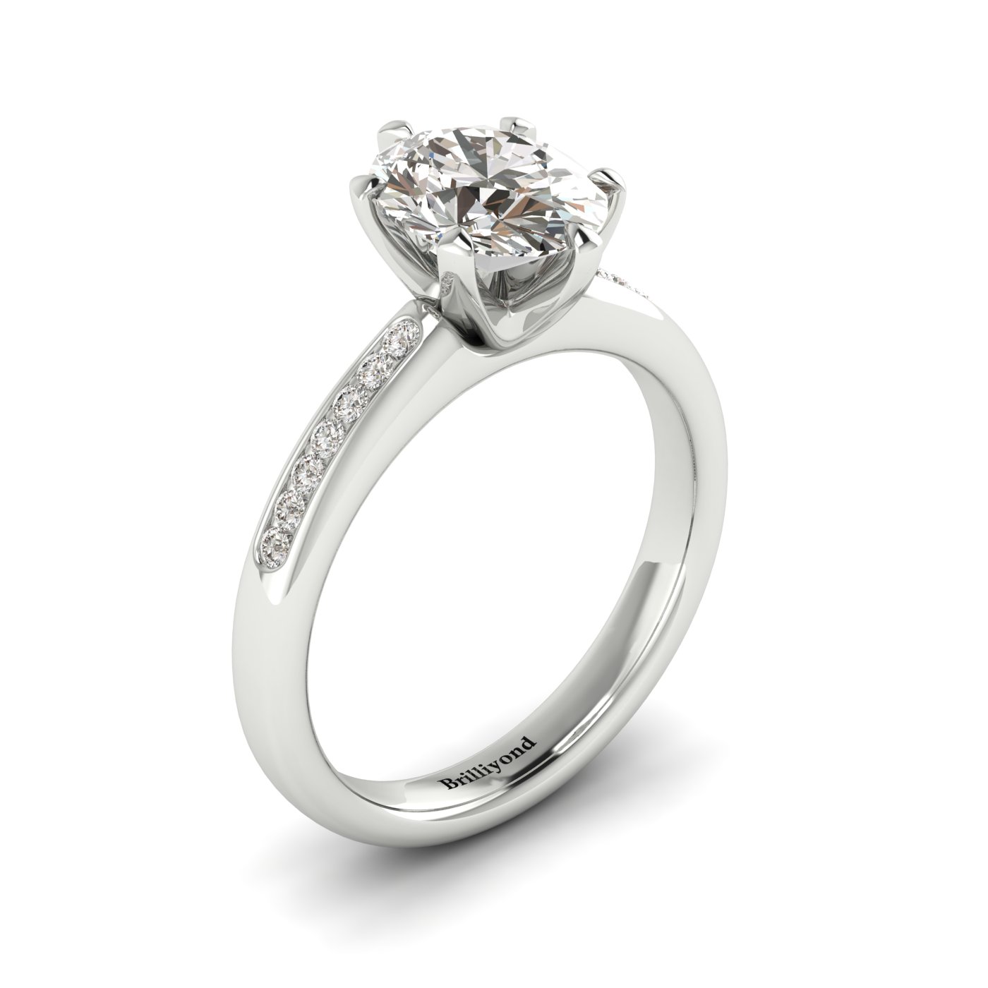 Diamond White Gold Oval Engagement Ring Nymph