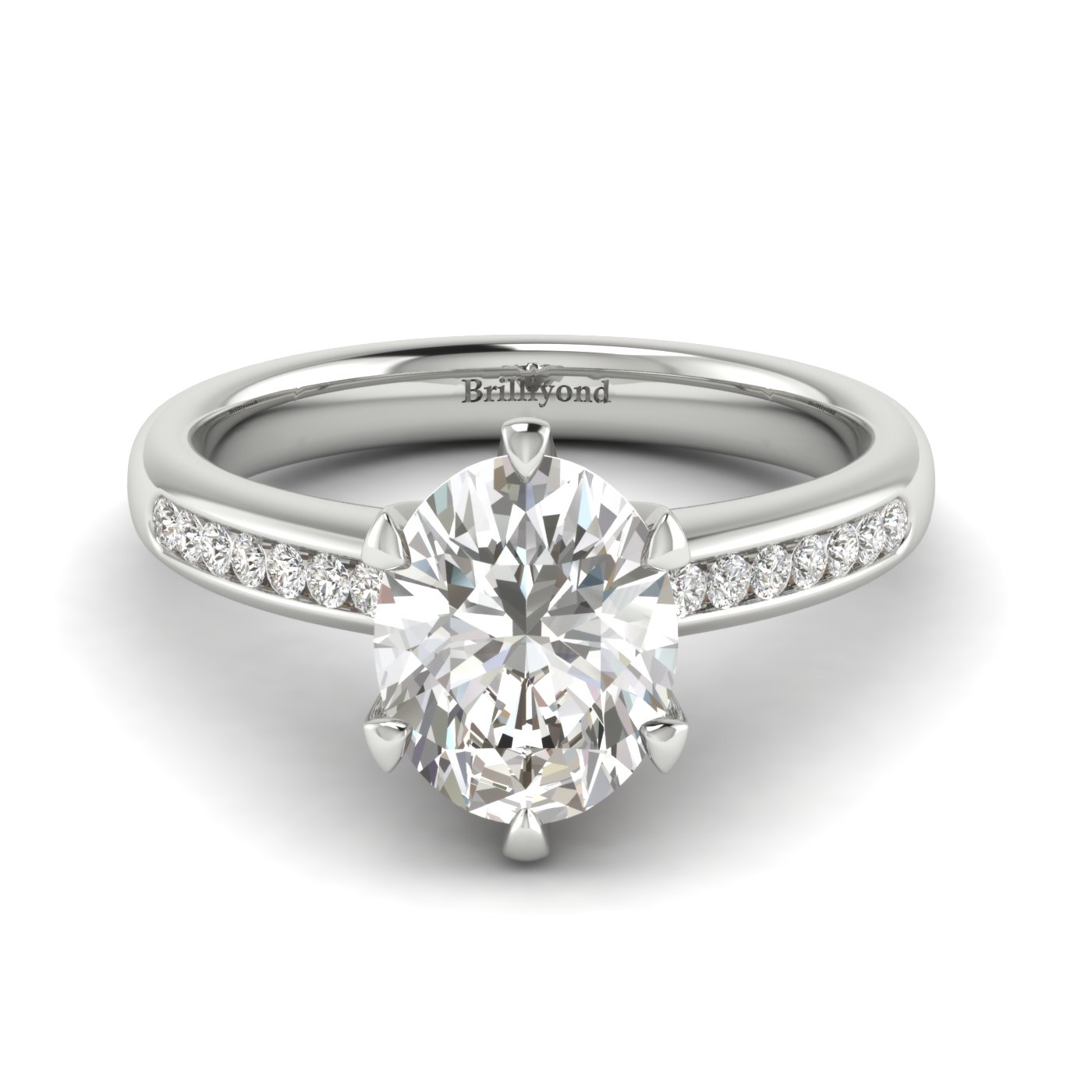Diamond White Gold Oval Engagement Ring Nymph