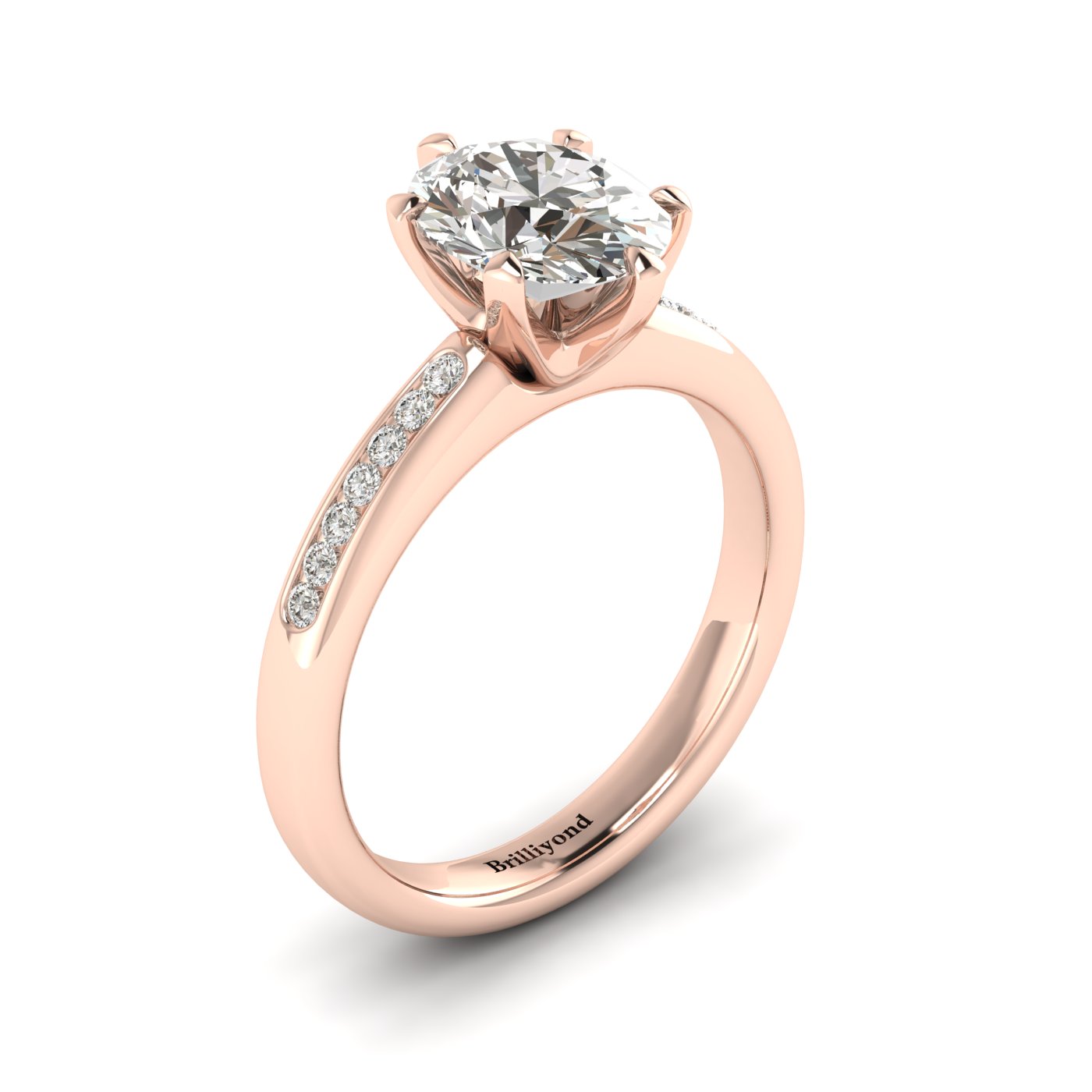 Diamond Rose Gold Oval Engagement Ring Nymph