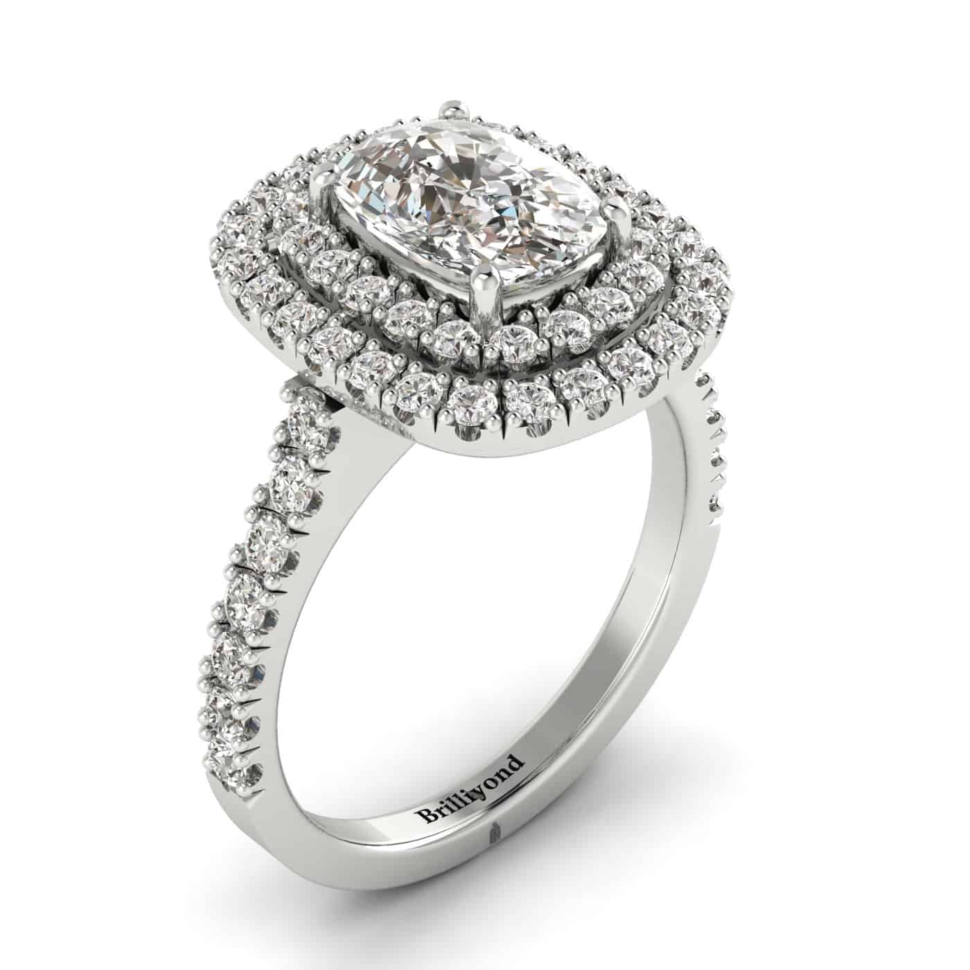 Diamond White Gold Halo Engagement Ring Corona