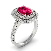 Sophisticated Ruby Ring with Conflict-free Accent Diamonds by Brilliyond