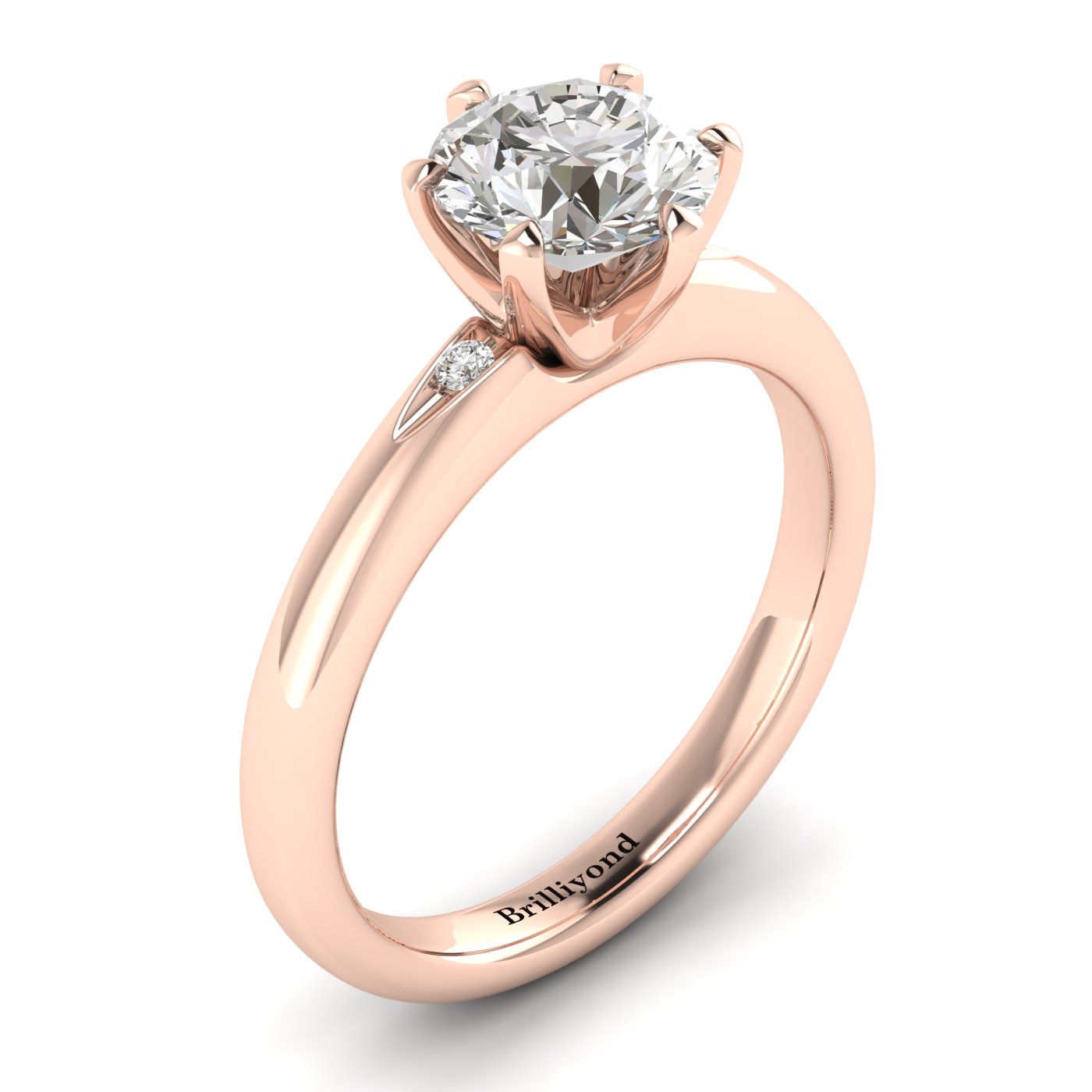 Diamond Rose Gold Solitaire Engagement Ring Byond