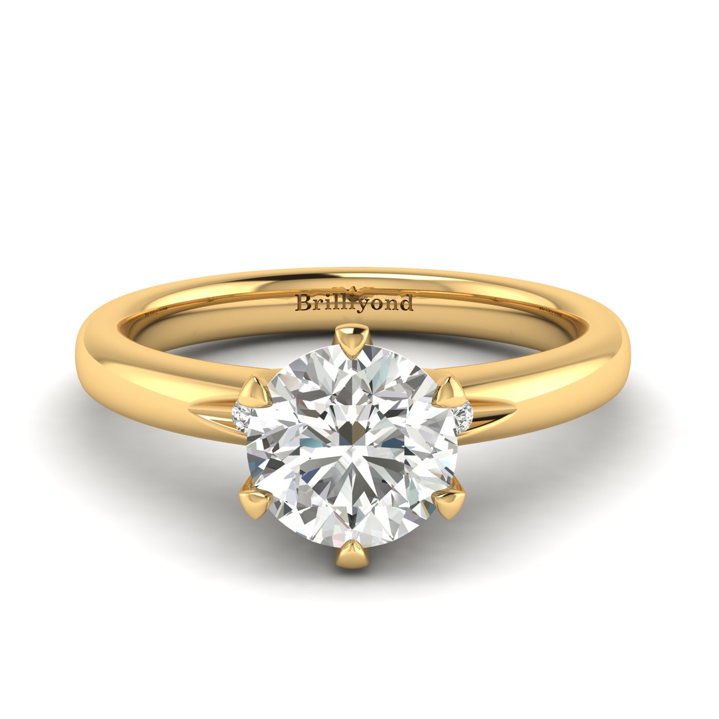 Diamond Yellow Gold Solitaire Engagement Ring Byond