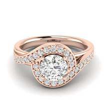 Diamond Rose Gold Halo Engagement Ring Marigold
