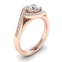 Diamond Rose Gold Halo Engagement Ring Marigold