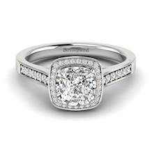 Diamond White Gold Cushion Cut Engagement Ring Arcadia