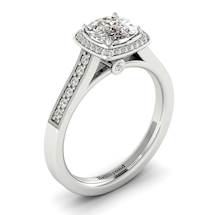 Diamond White Gold Cushion Cut Engagement Ring Arcadia