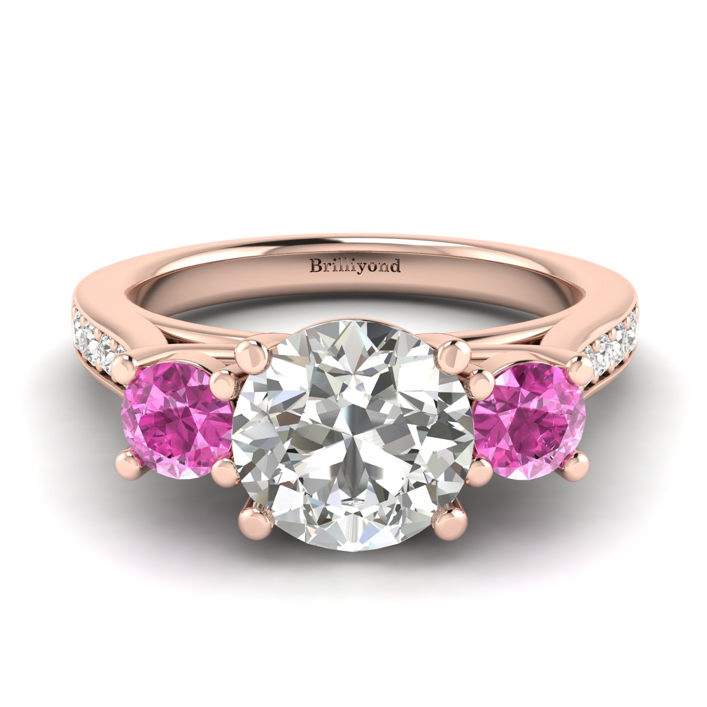 Diamond Rose Gold Colour Accented Engagement Ring Paradise