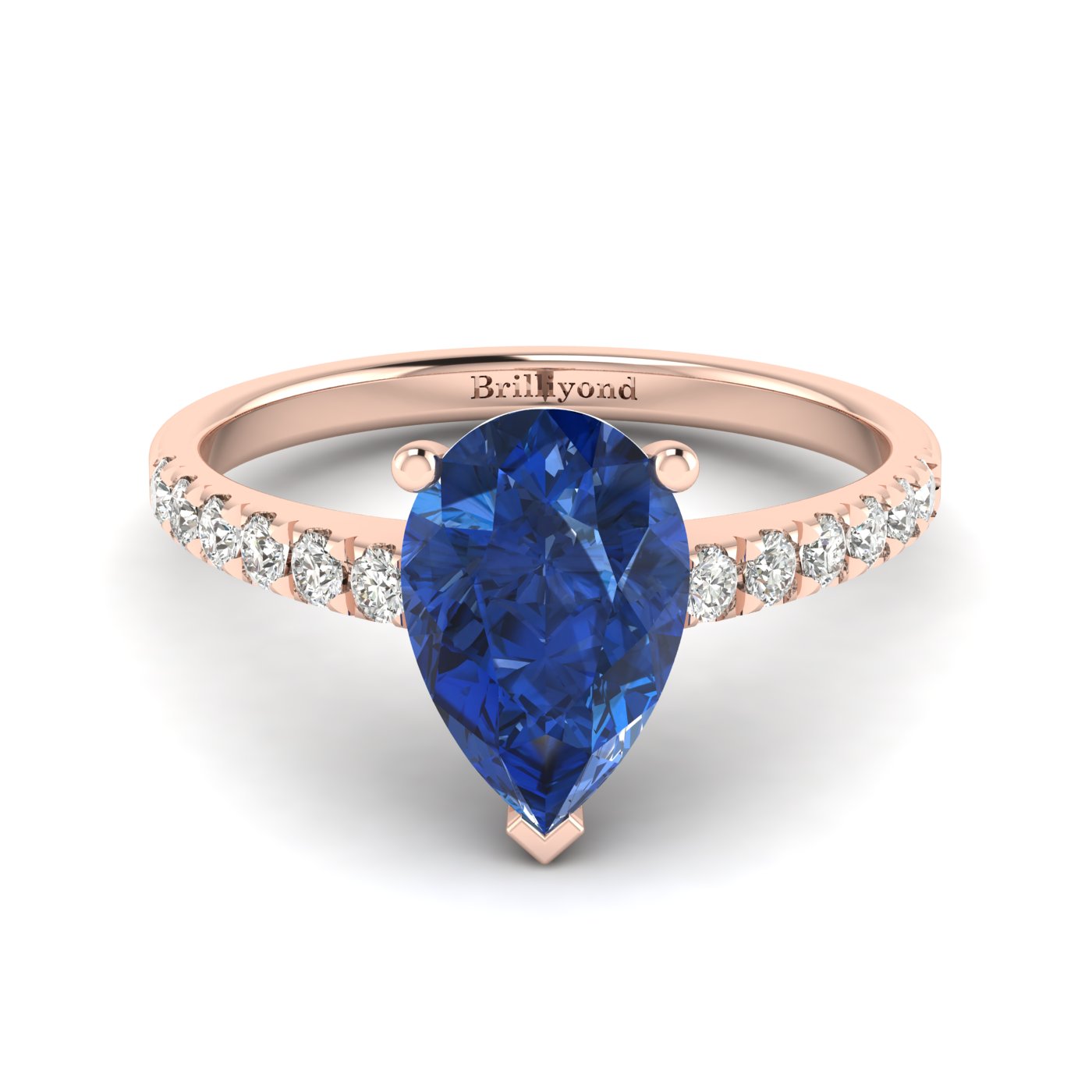 Blue Sapphire Rose Gold Solitaire Engagement Ring Hera