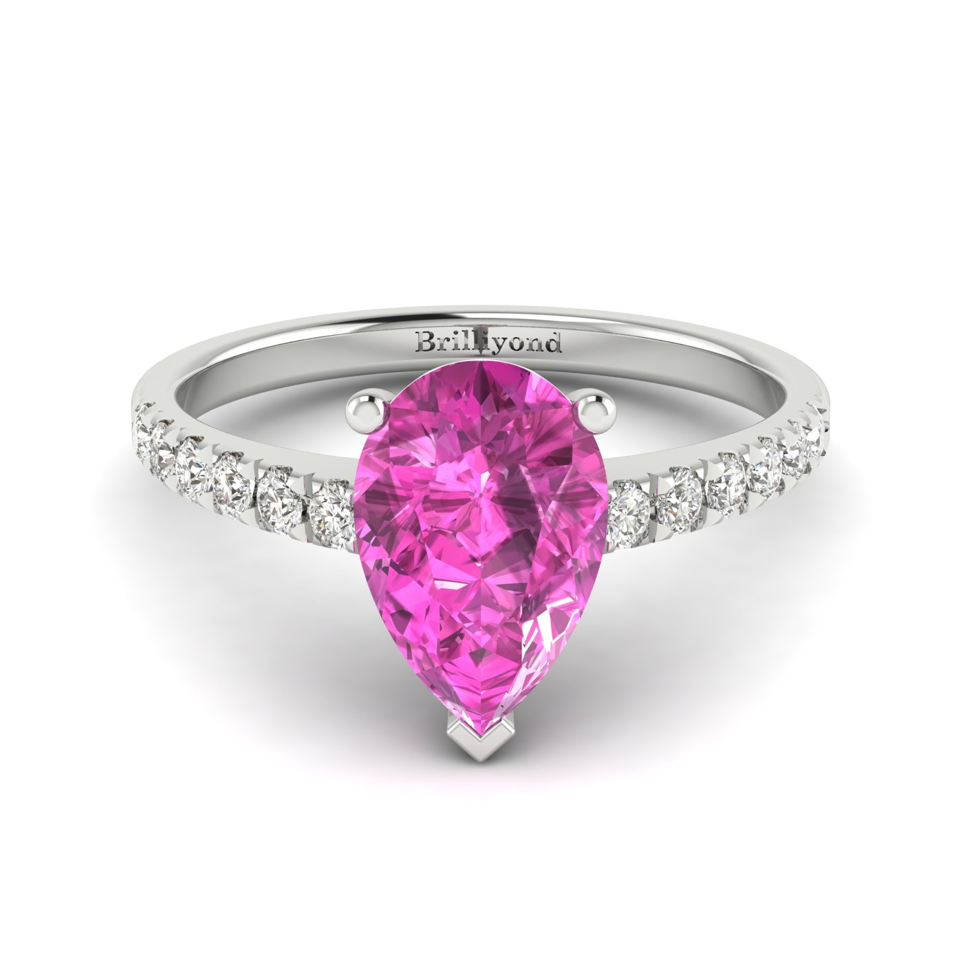 Pink Sapphire Engagement Ring White Gold Hera