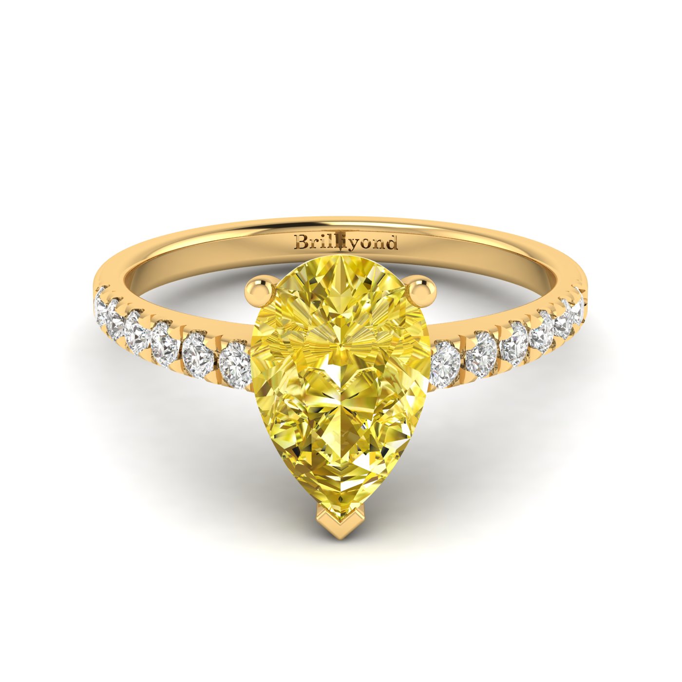 Yellow Sapphire Yellow Gold Solitaire Engagement Ring Hera