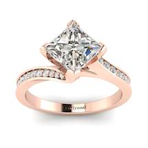Diamond Rose Gold Cushion Cut Engagement Ring Luxy