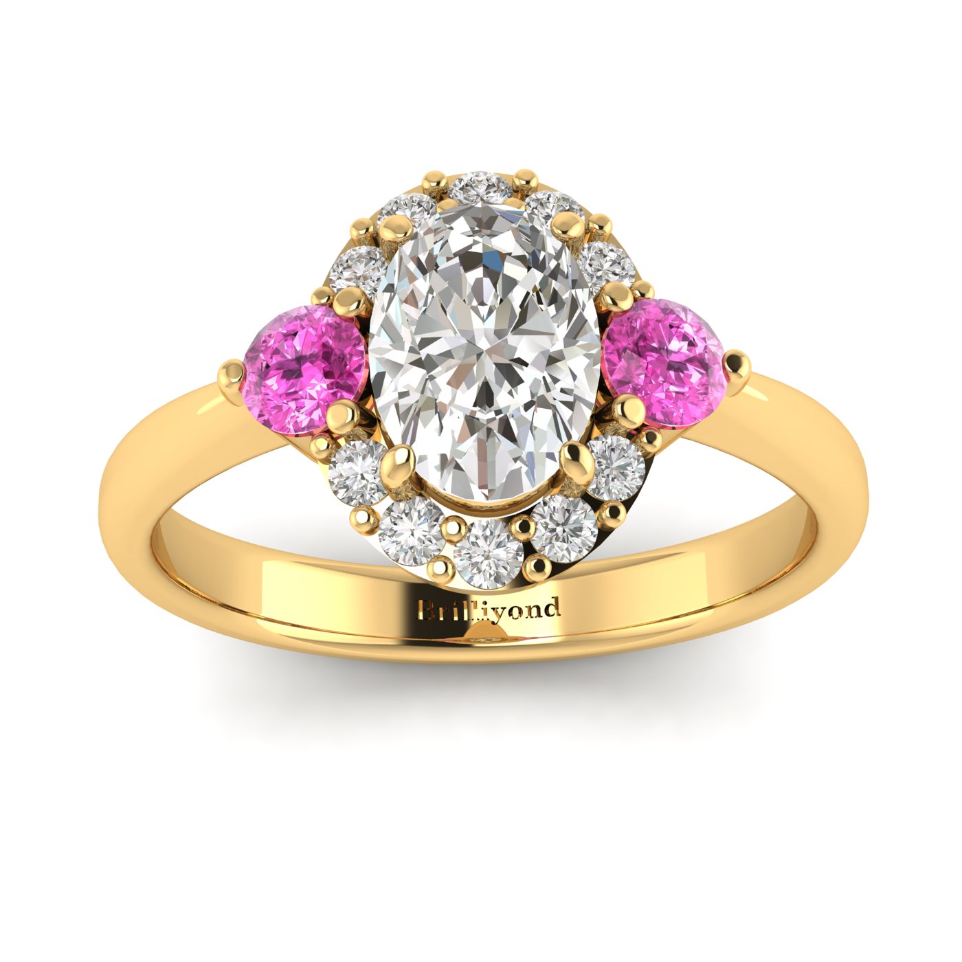 Diamond Yellow Gold Colour Accented Engagement Ring Birdberry