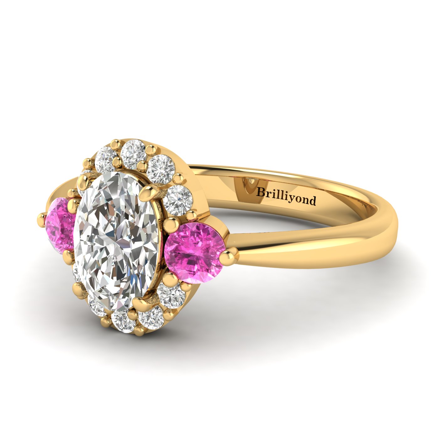 Diamond Yellow Gold Colour Accented Engagement Ring Birdberry