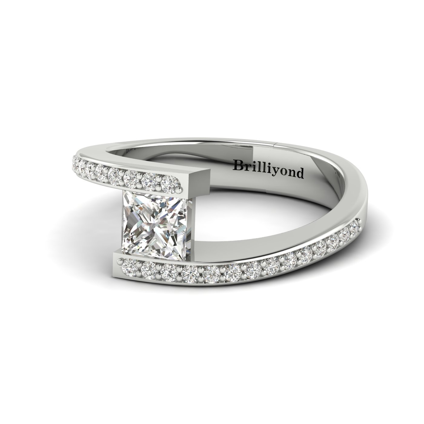 Diamond White Gold Princess Cut Engagement Ring Sheba