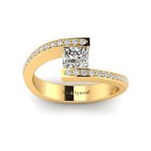 Diamond Yellow Gold Princess Cut Engagement Ring Sheba