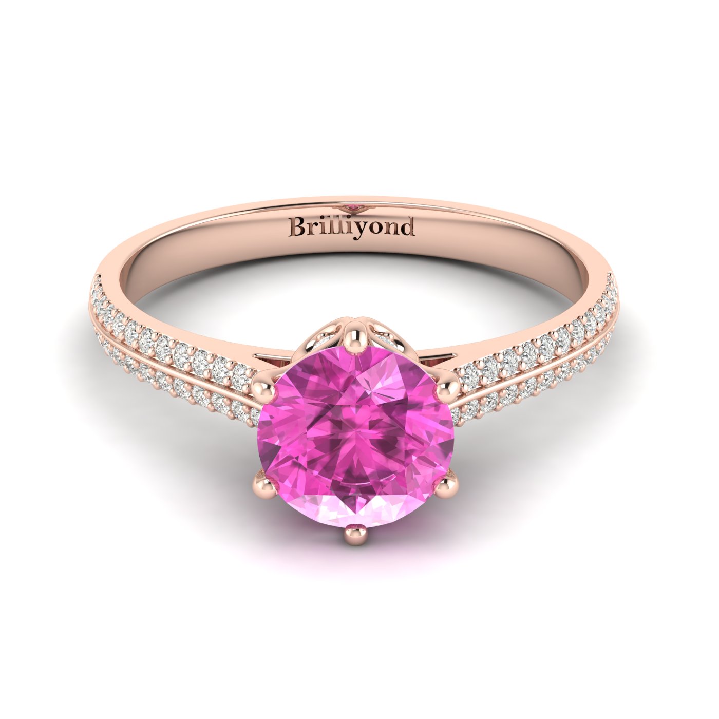Rose Gold Sapphire Engagement Ring Theia Pink Sapphire