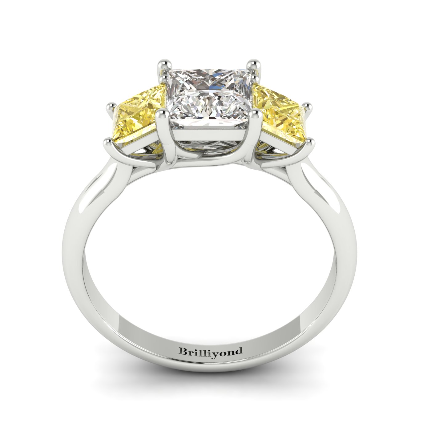 Diamond White Gold Princess Cut Engagement Ring Capri