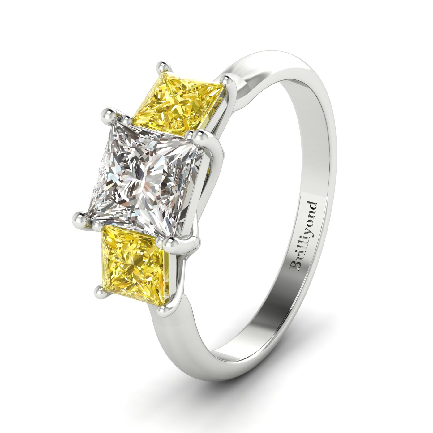 Diamond White Gold Princess Cut Engagement Ring Capri