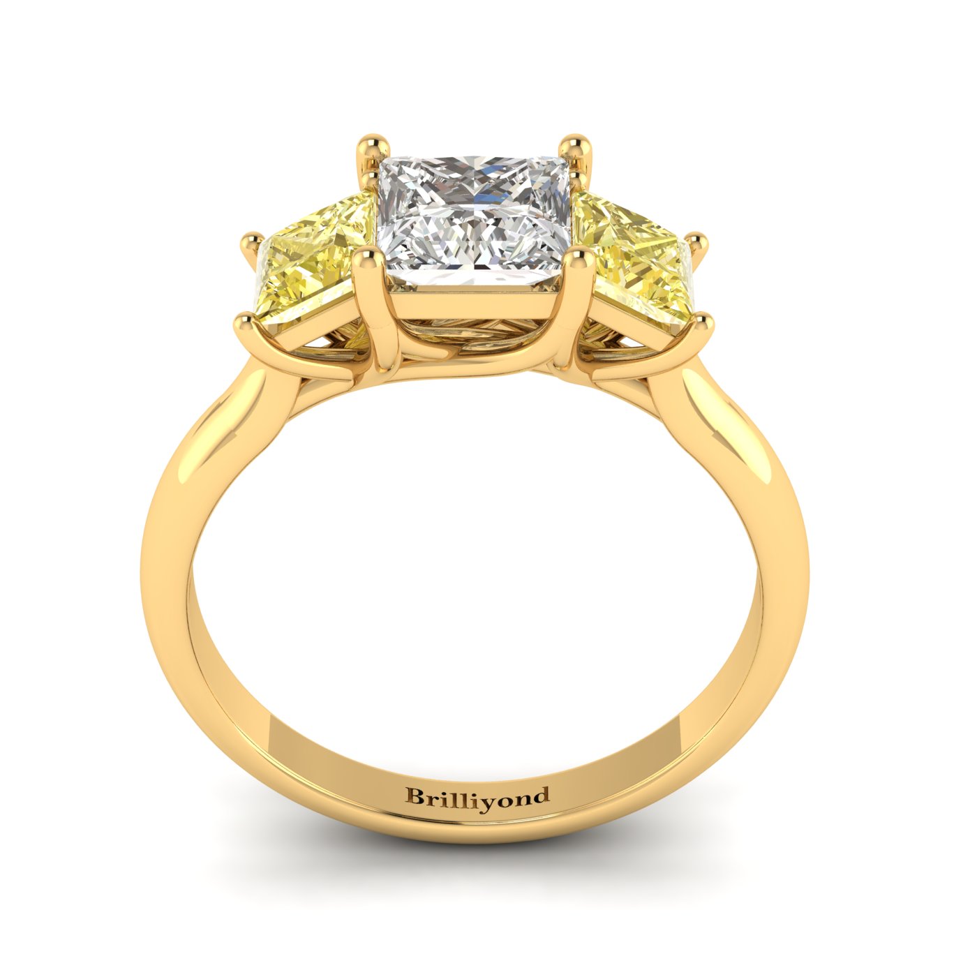 Diamond Yellow Gold Princess Cut Engagement Ring Capri