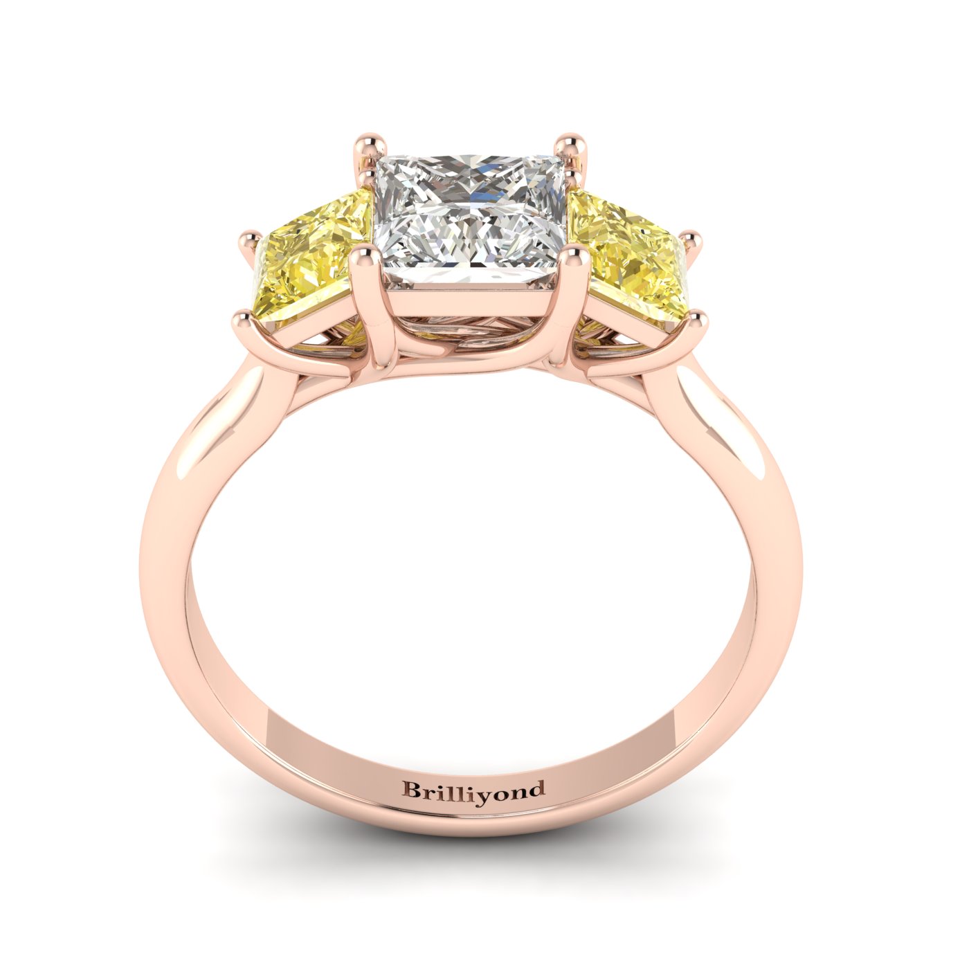 Diamond Rose Gold Princess Cut Engagement Ring Capri