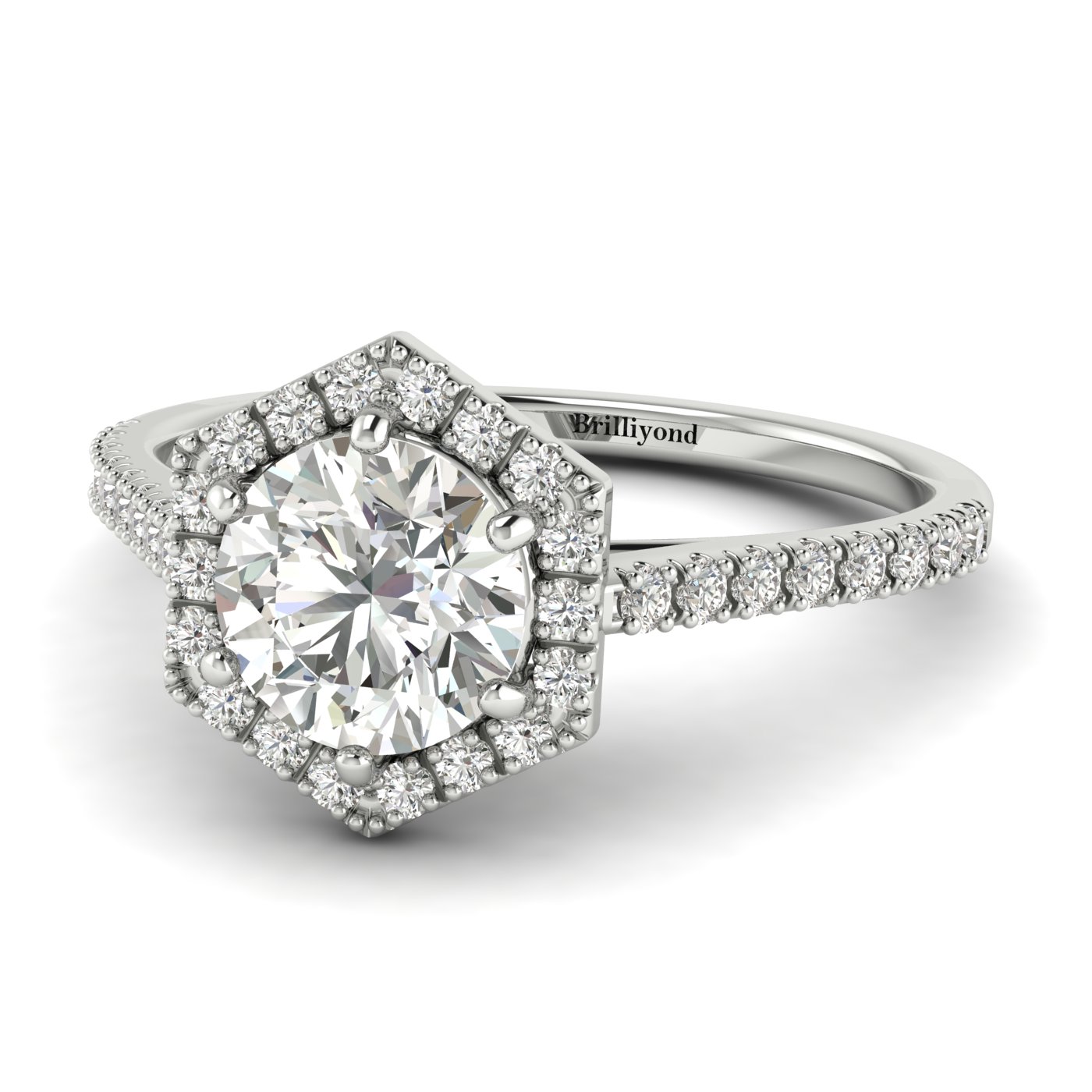 Diamond White Gold Halo Engagement Ring Niagara