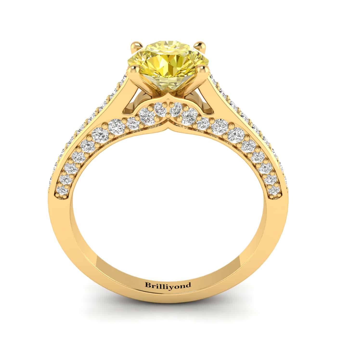 Yellow Sapphire Yellow Gold Brilliant Cut Engagement Ring Stargate