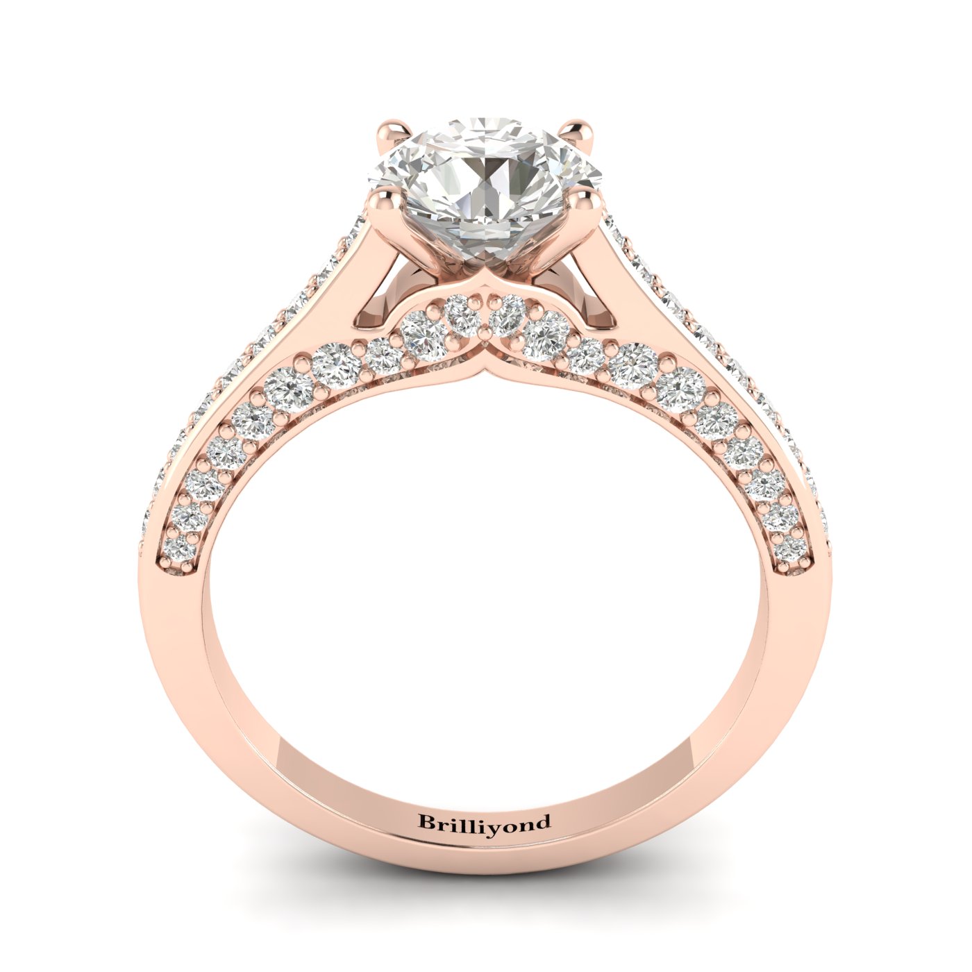 Diamond Rose Gold Brilliant Cut Engagement Ring Stargate