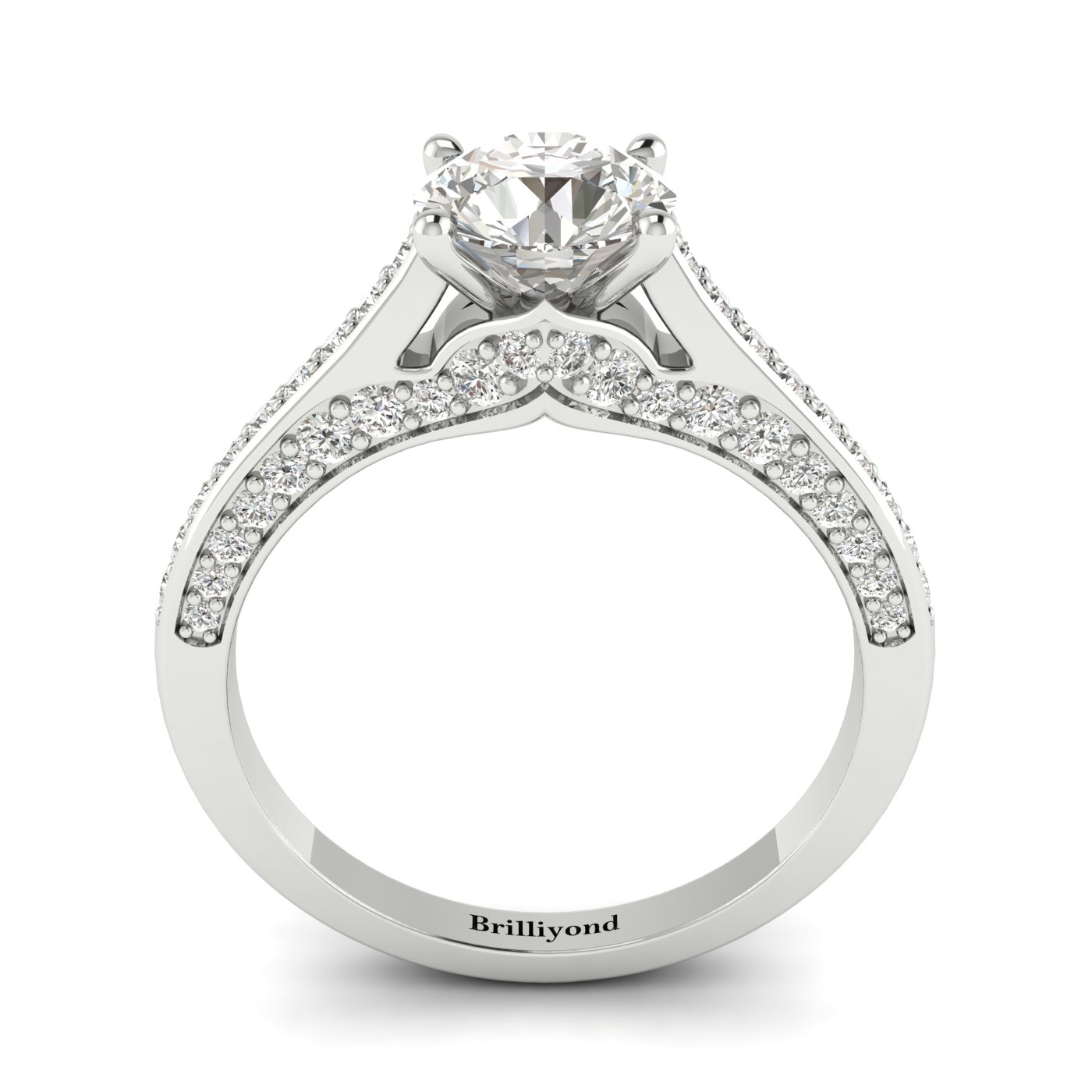 Diamond White Gold Brilliant Cut Engagement Ring Stargate