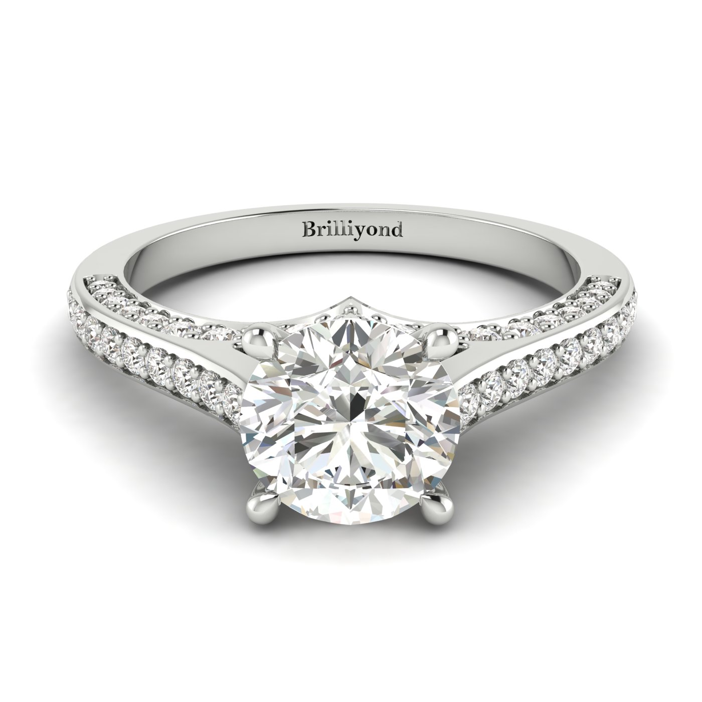 Diamond White Gold Brilliant Cut Engagement Ring Stargate