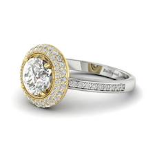 Diamond Platinum Halo Engagement Ring Aura
