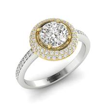 Diamond Platinum Halo Engagement Ring Aura