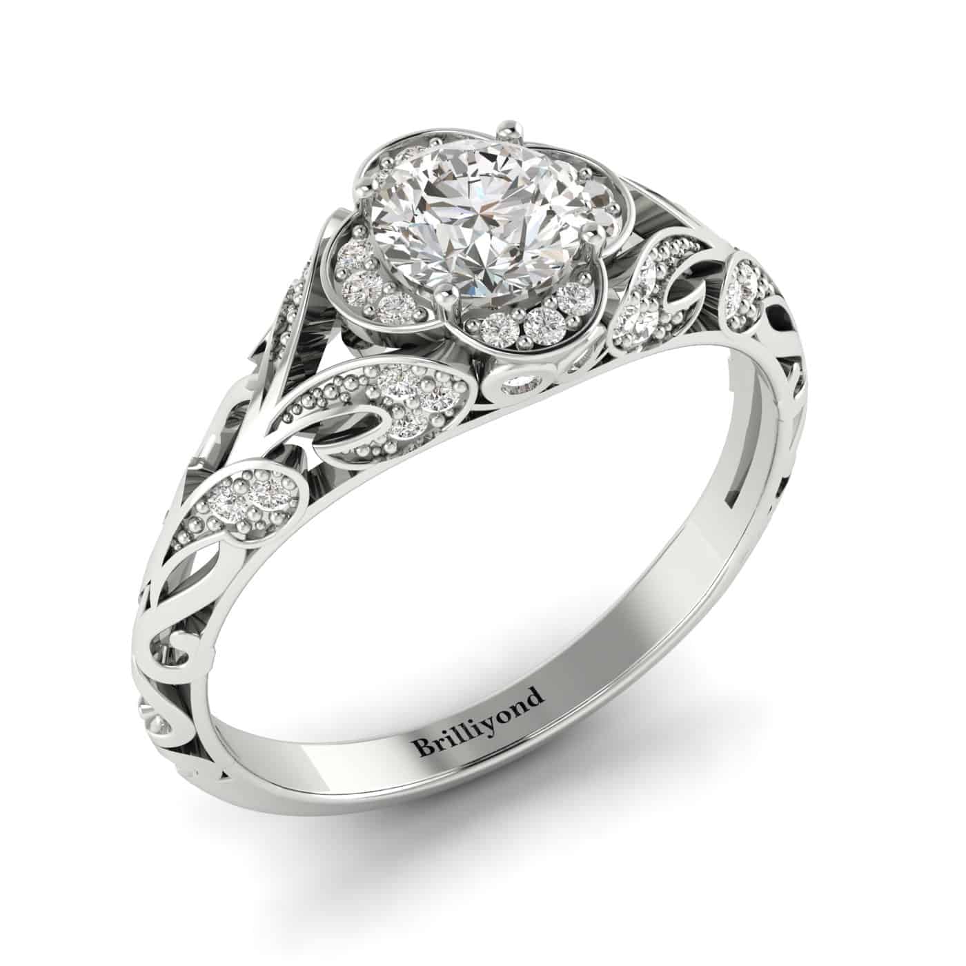 Diamond White Gold Vintage Engagement Ring Country Road