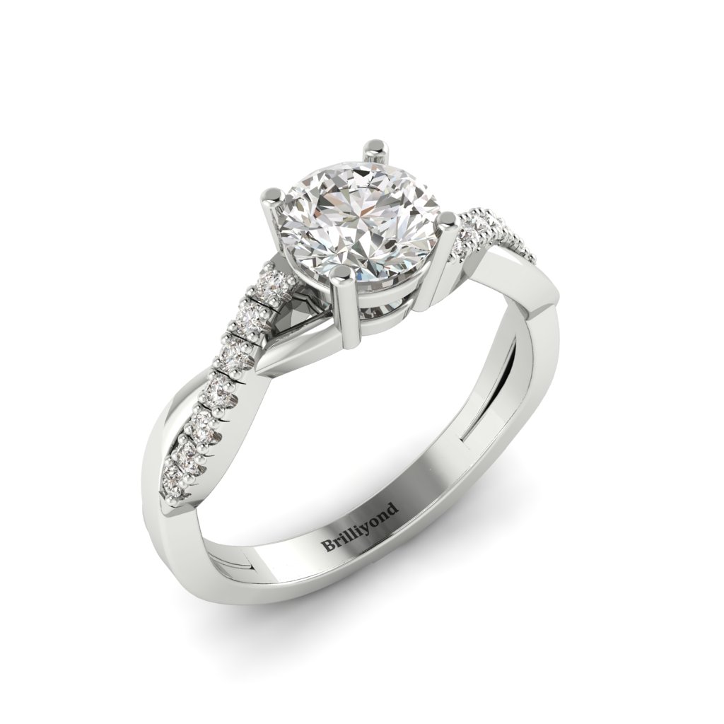 Diamond White Gold Round Engagement Ring Novia