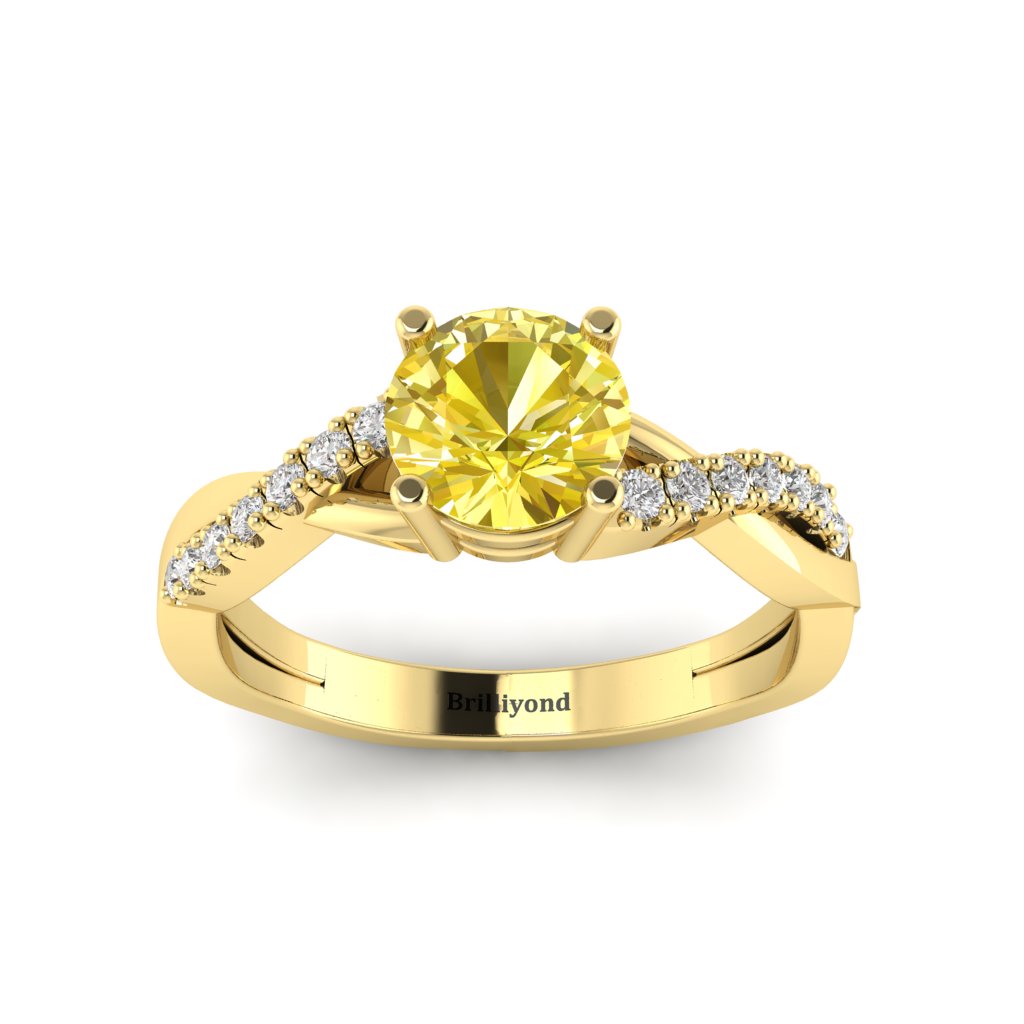 Yellow Sapphire Yellow Gold Round Engagement Ring Novia