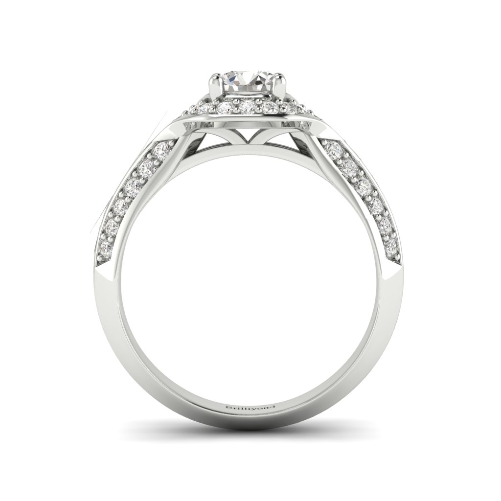 Halo Diamond Engagement Ring Meneka in White Gold