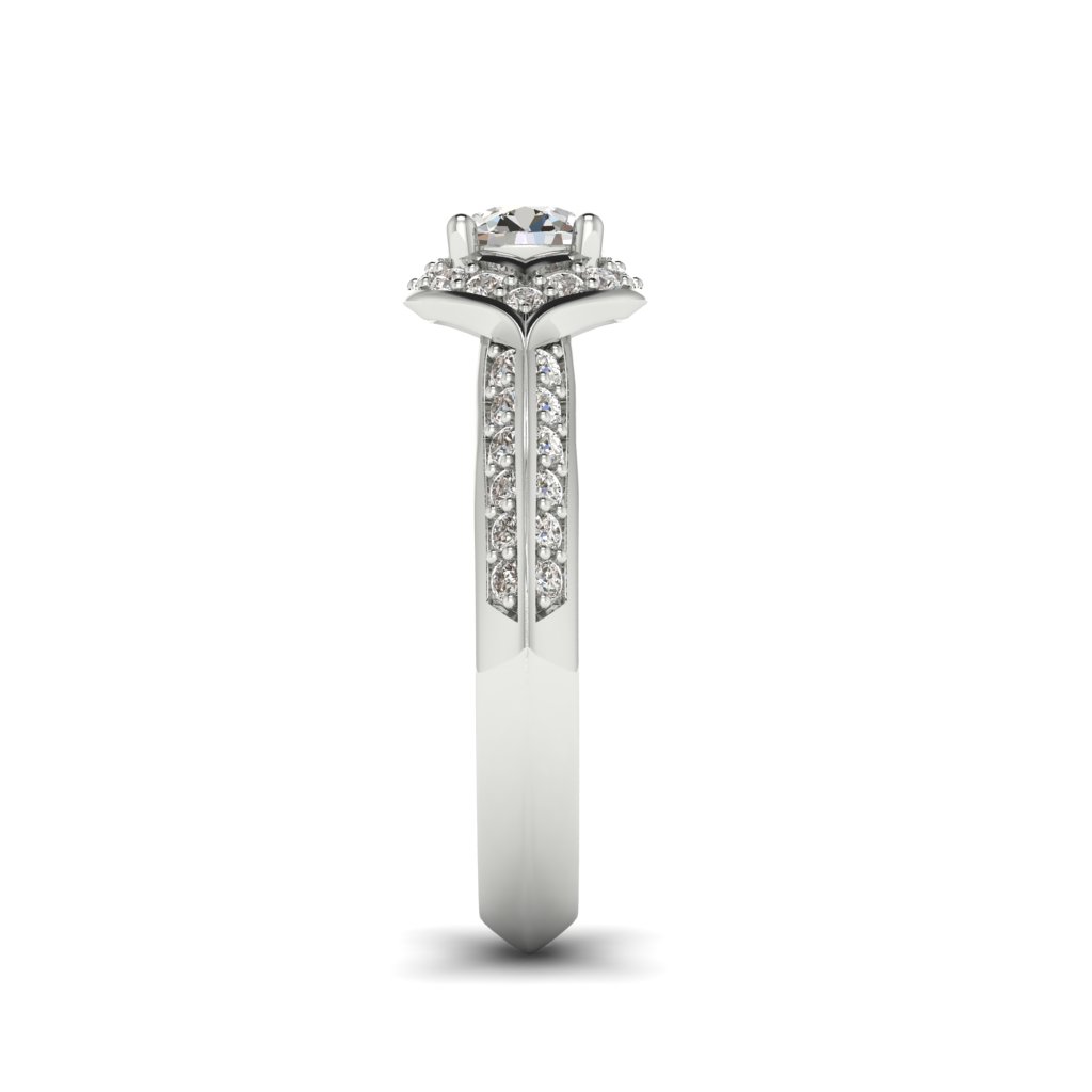 Halo Diamond Engagement Ring Meneka in White Gold _image5