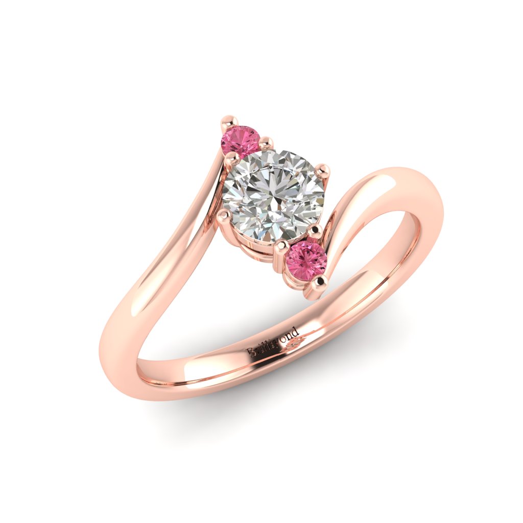 Twisted Diamond Engagement Ring Solemna in Rose Gold _image3