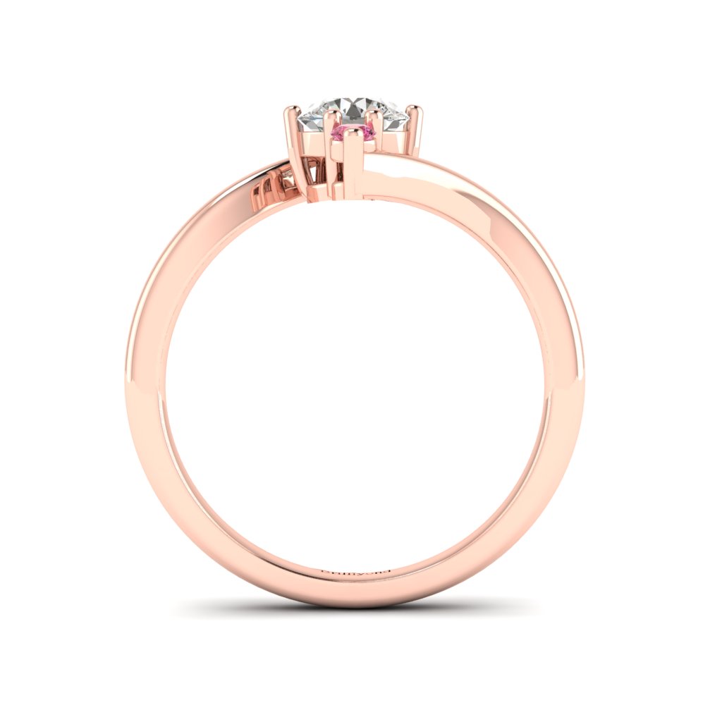 Twisted Diamond Engagement Ring Solemna in Rose Gold _image4