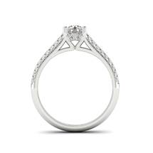 Vintage Diamond Engagement Ring Charlotte with dual Diamond Channels in White Gold 
