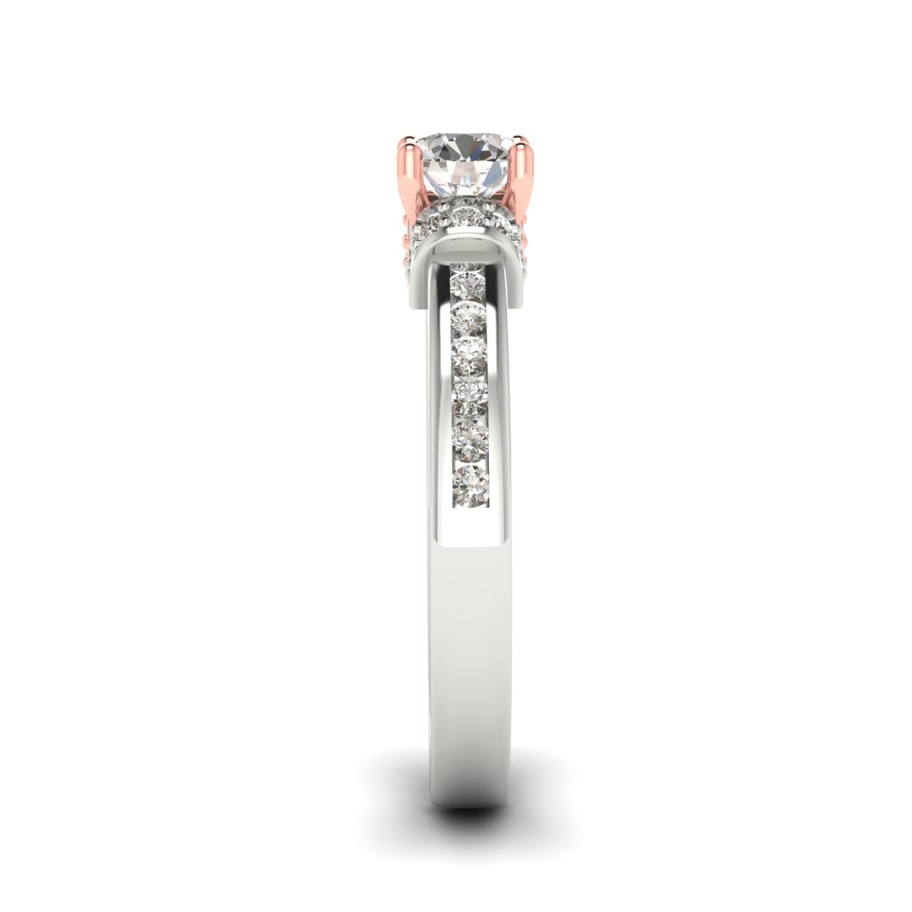 Two tone colour accented Diamond Engagement Ring Bluebird in White Gold _image4